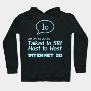 Internet 50 - talked to SRI, Host to host 29 Oct 69 - light blue Hoodie